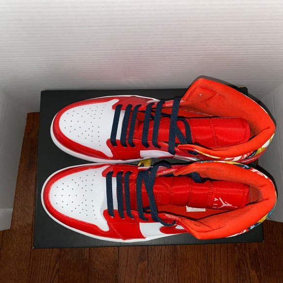 Jordan 1 Mid Barcelona Sweater Red Patent - Picture 3 of 3